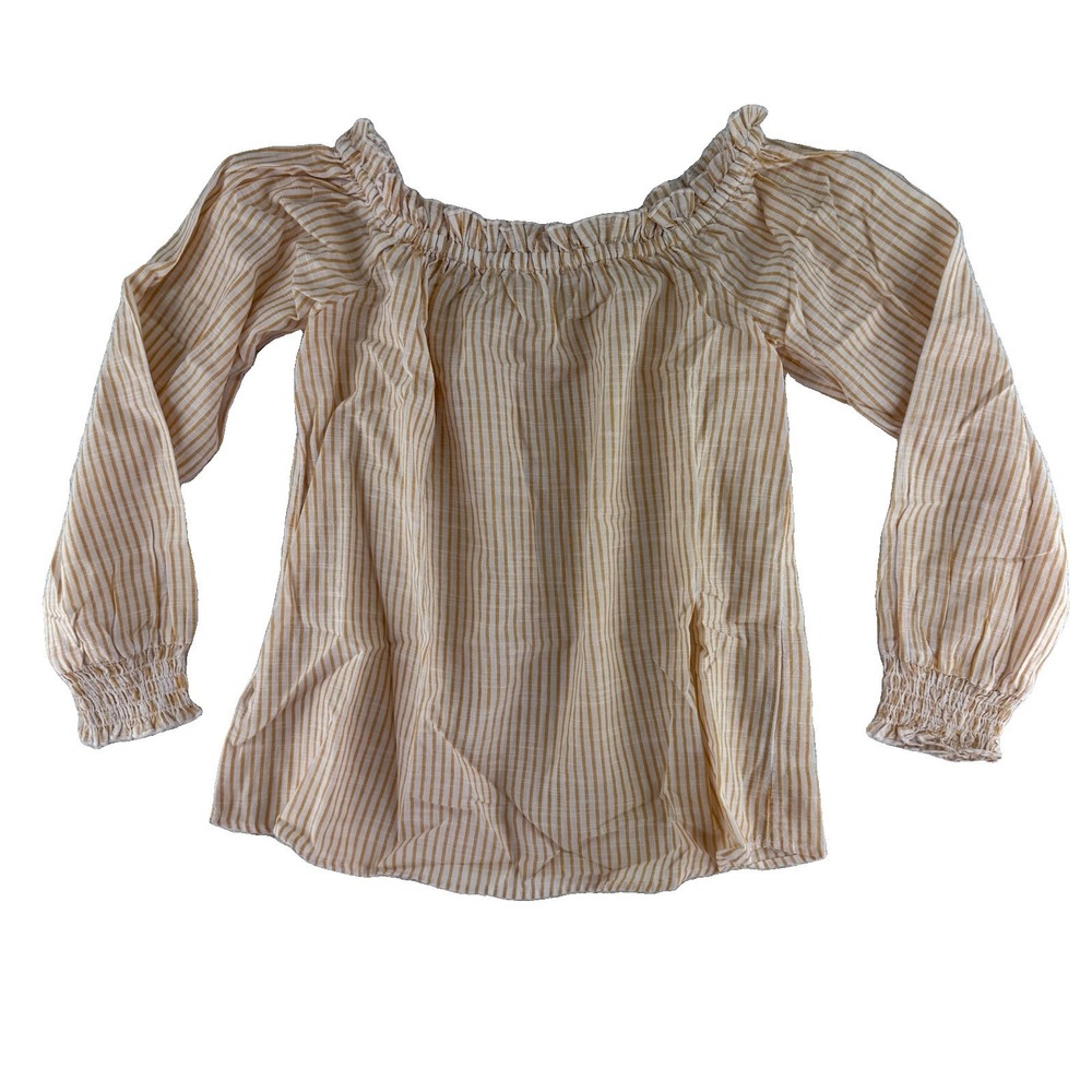 Candace‎ Cameron Bure Regular Eyelet Blouse Shirt Small Yellow Cotton